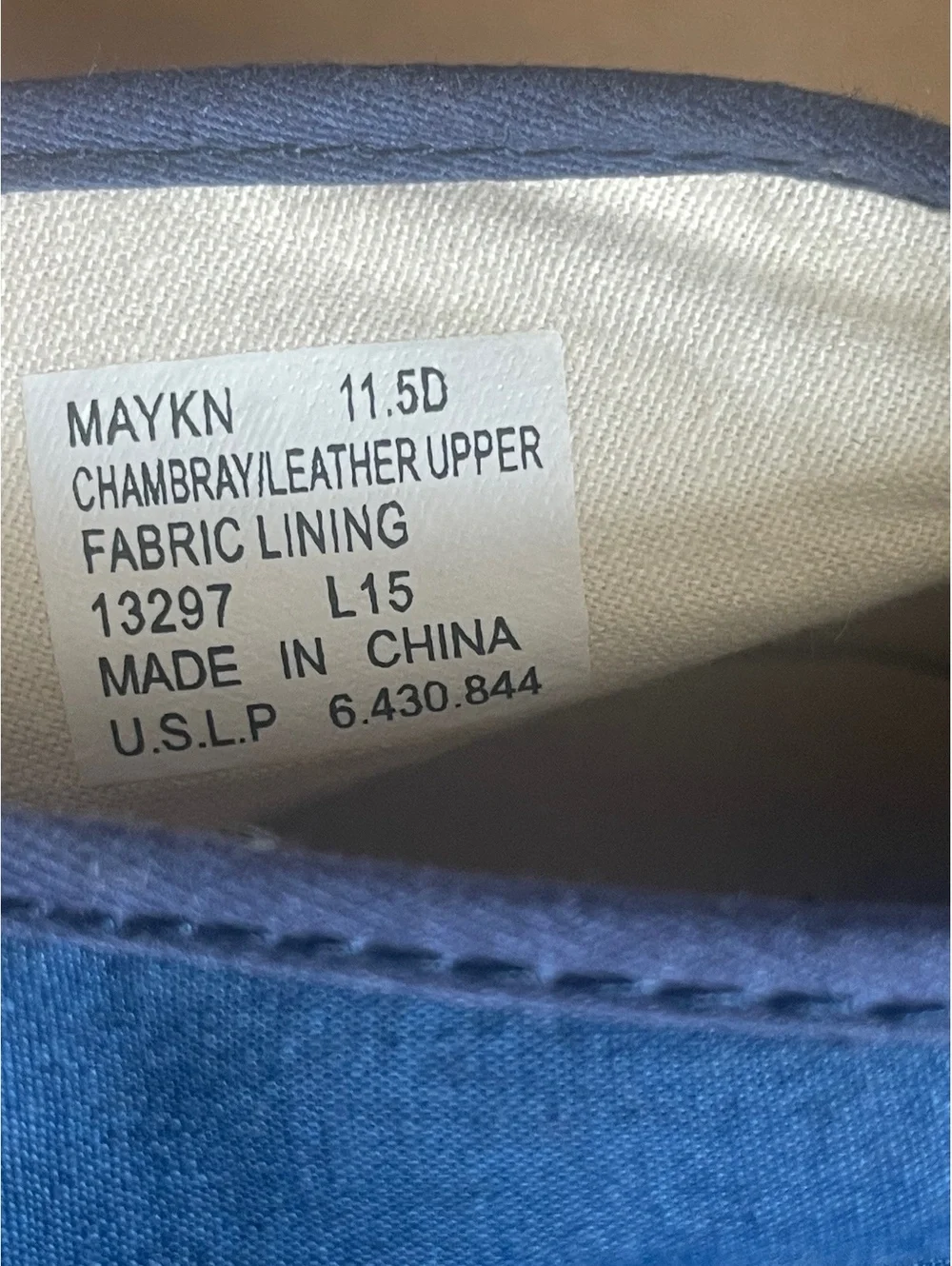 Polo Ralph Lauren 11.5 Maykn Blue Chambray Leather Upper Sneakers Size 11.5D